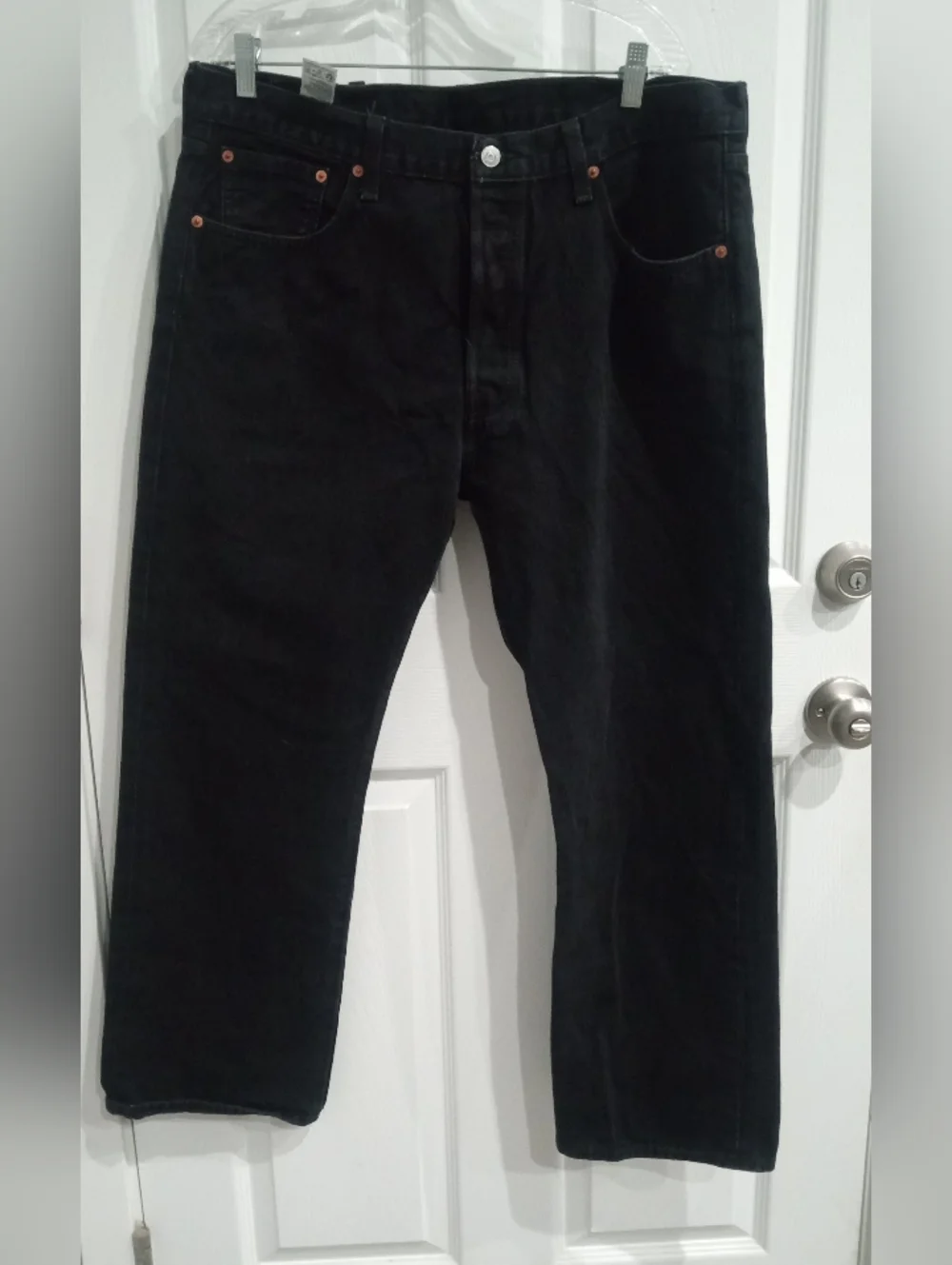 Levi's Black Jeans with Tan Leather Patch